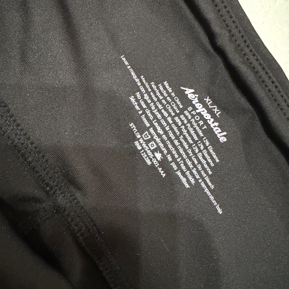 Aeropostale Women's Black Bike Shorts, XL - Picture 2 of 6